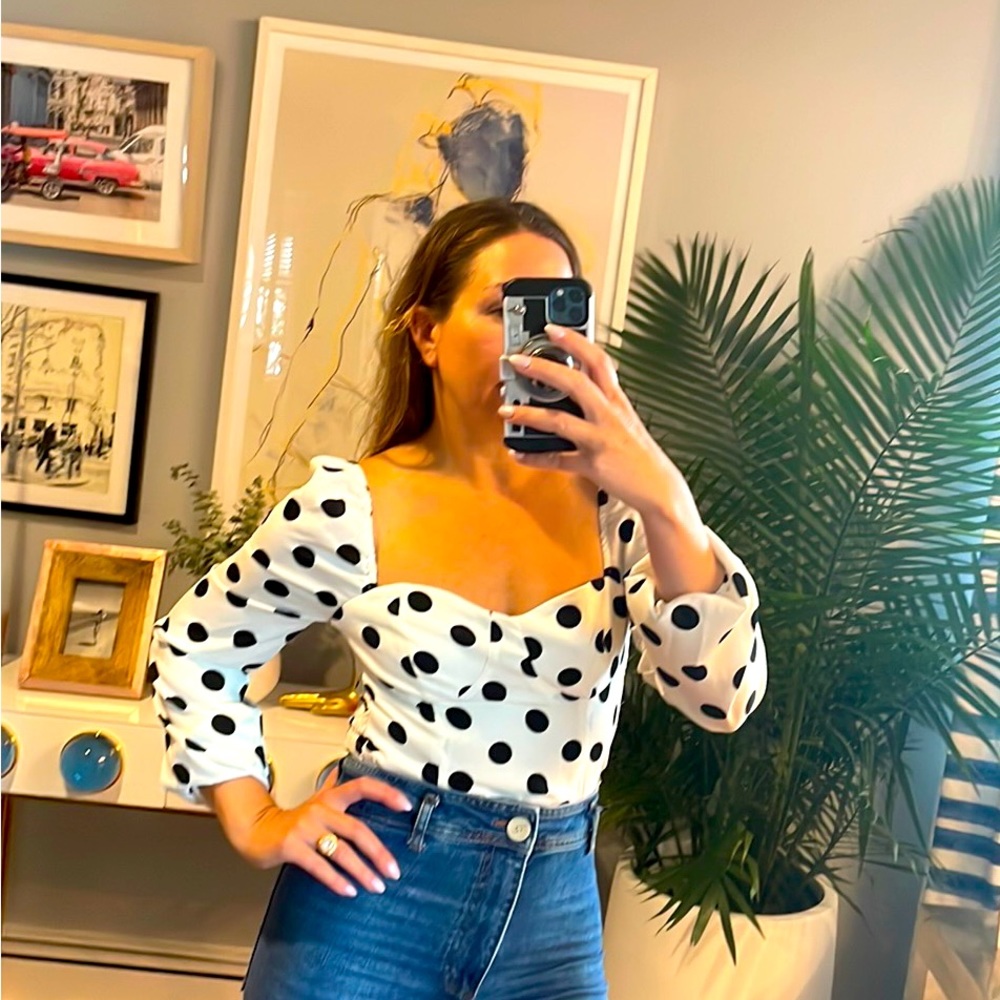 Vibrant Polka Dot Blouse